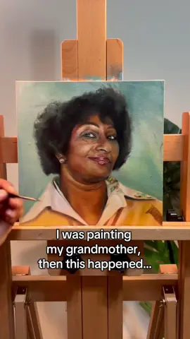 Pure panic 😭😭😭 love this one tho, so hard to get so much detail on a tiny 10x10 canvas panel! #painting #oilpainting #blackartists #artfail #arethafranklin 