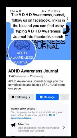 ADHD Awareness Journal facebook page is almost at 2.7k! help us by typing ADHD Awareness Journal into facebook search and joining us! looking for page admins and moderators too! 🙌✍️ #adhd #adhdtiktok #fyp #foryoupage❤️❤️  #viral 