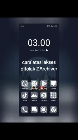 cara atasi akses ditolak ZArchiver#infinix #xos 