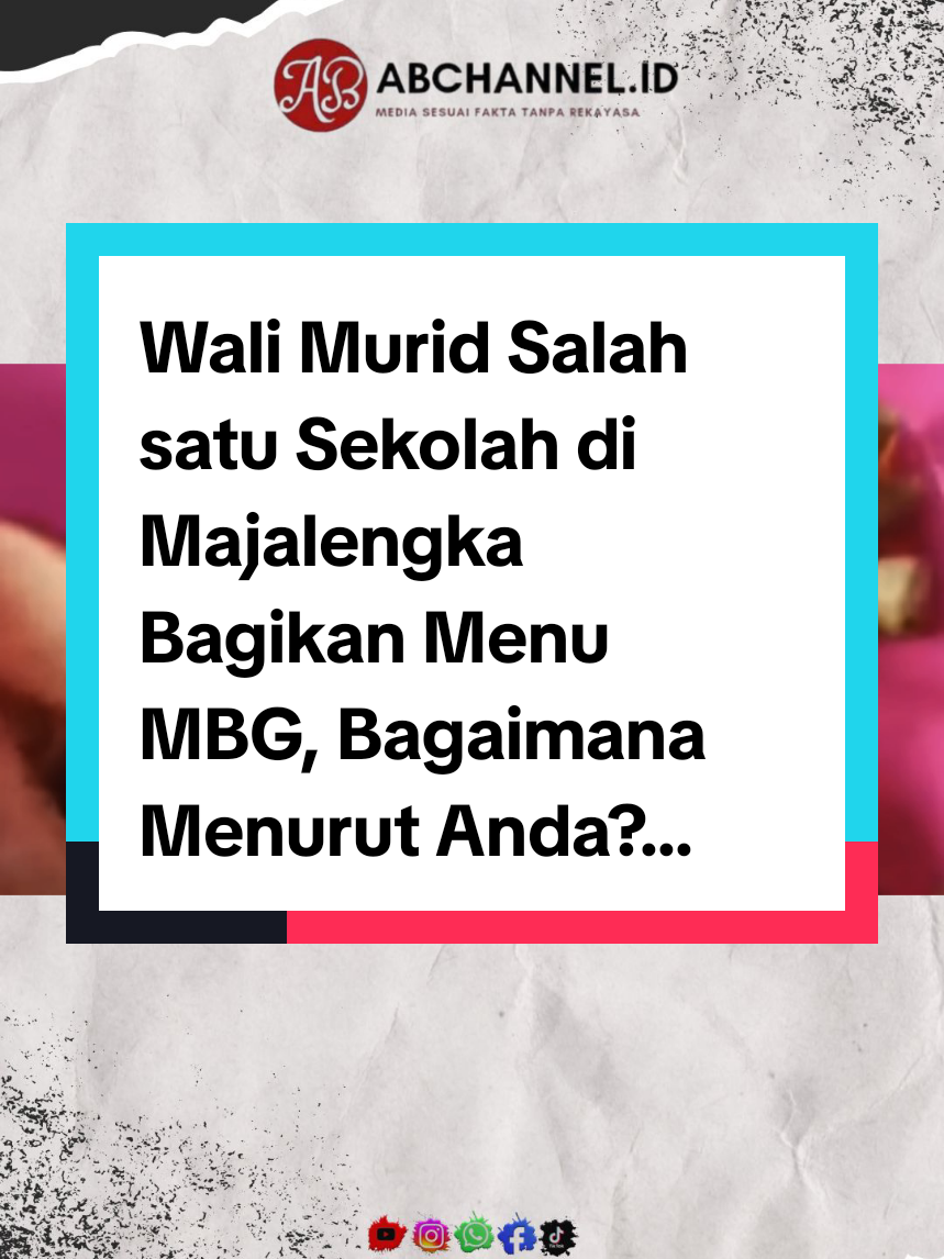 Wali murid Salah satu Sekolahan di Majalengka Bagikan Video Menu MBG dan berikan kritikan halus. Rabu, 17 September 2025  Note: Nama sekolah kami Cut. Suara Wali Murid: Kami samarkan. #mbg #majalengka 