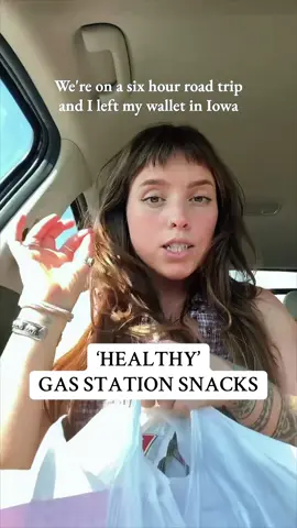 Only took him 5 minutes too, I’ll spend 20 minutes reading labels and debating and then emerge with a banana.  . . . #gasstationorder #healthysnacks #roadtrip #highproteinsnacks 