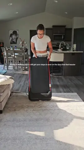 This walking pad has done wonders for helping regain & keep consistency 🚶🏽‍♀️ #walkingpad #inclinewalkingpad #walkingtreadmill #underdesktreadmill #fitnessequipment 