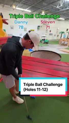 Triple Ball Challenge (Holes 11-12) #twintourgolf #minigolf #golftiktok #fyp #foryoupage @Danny Sanicki @Steven Sanicki @Big Putts Mini Golf 