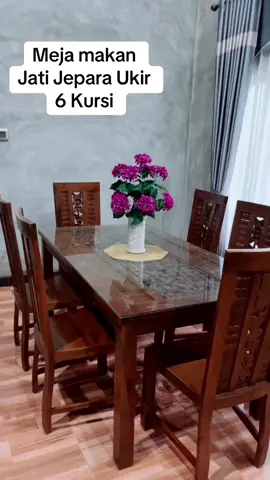 Meja Makan Jati Jepara Ukir 6 Kursi yg bagus dan Tahan Lama