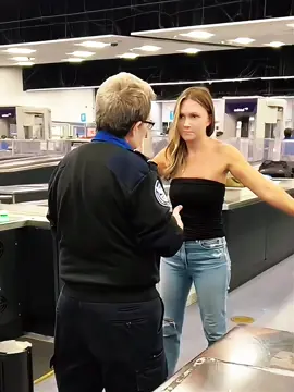 Barefoot Woman Gets TSA Pat Down and Feet Checked#cops#check#airport #fytiktok #foryoupage 