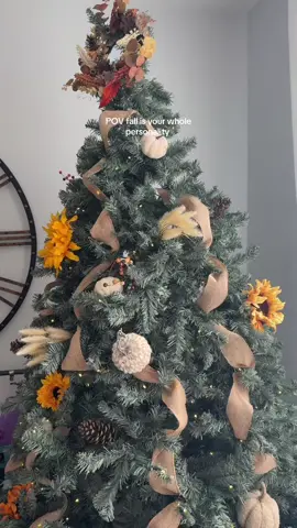 This is your sign to set up your tree but make it 🍁fall 🍂 #christmastree #falltree #falldecor #decoratingfall 