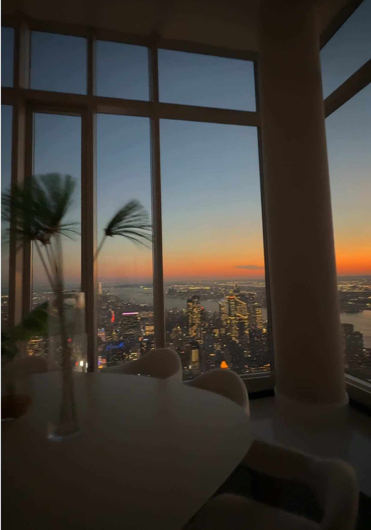 Dinner from the top of NYC #nyc #fyp #sunset 