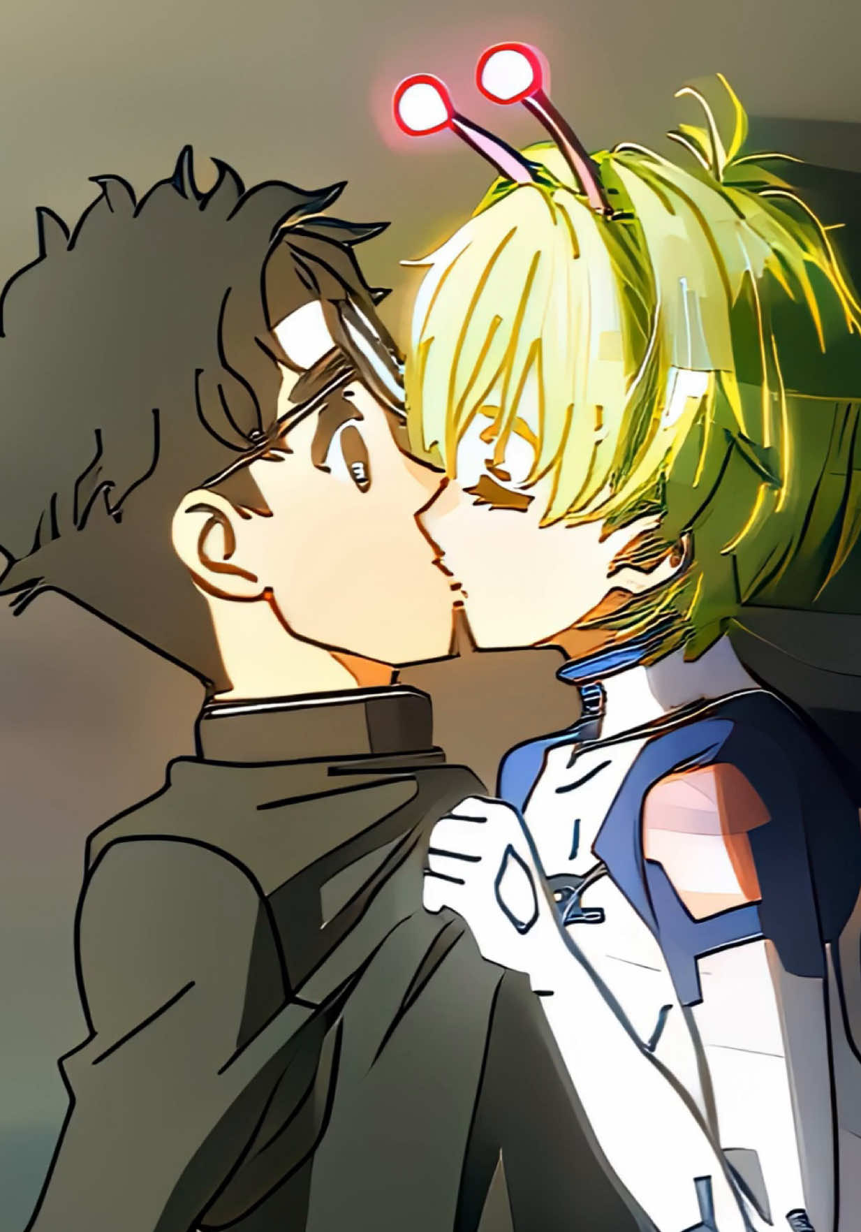 She took his first kiss😭 #anime #animeedit #dandadan #okarun #vamola 