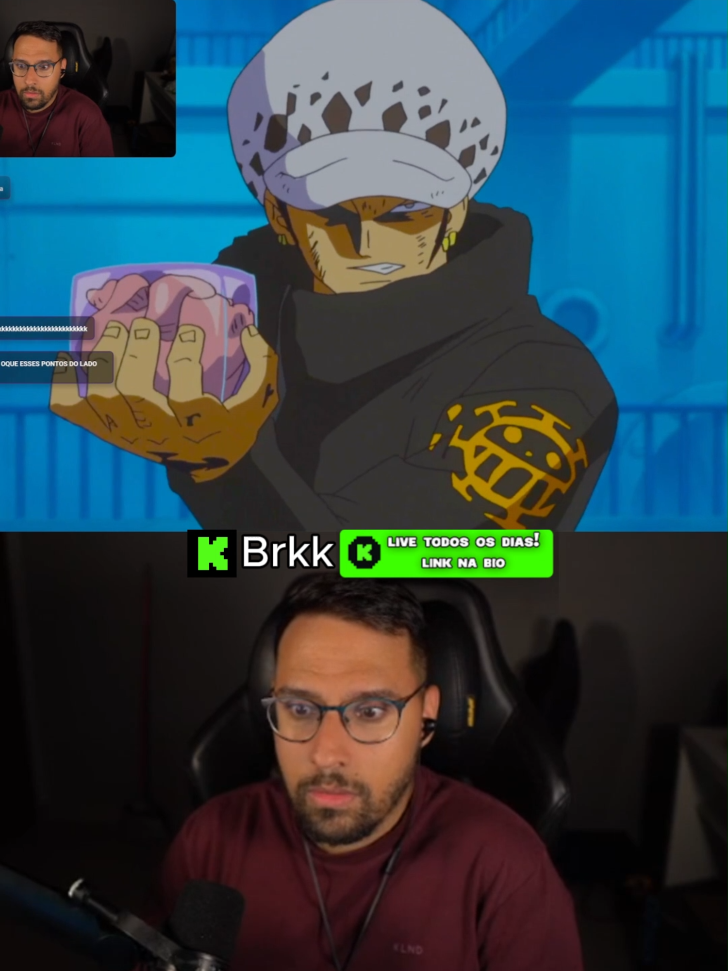 brkk assistindo one piece#brkklive #react #anime #onepiece #luffy #zoro #nami #usopp #robin #sanji #frank #brook #chopper