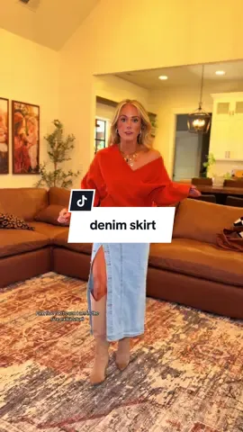 Y’all are LOVING this one and I’m right there with ya!!! I’m in the XS here at 5 ft even 106 lbs 🫶🏼✨🤎  #denimskirt #skirt #denim #momfashion #fallfashion #momlife #OOTD #outfitoftheday #tiktokshopcreatorpicks #tiktokshoplabordaysale #tiktokshoprestock 