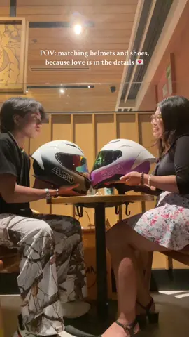 matching connection 🥹🫶🏻 #couplegoals #coupleshoes #couplehelmet #relationships #fyp 