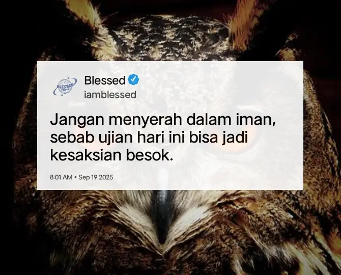 tetap stay dengan Iman di setiap ujian hidup.