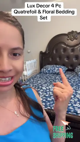 Lux Decor 4 Pc Quatrefoil & Floral Bedding Set - Upto 16 inches #luxdecorsheetset #bedsheets #floralbedsheet 