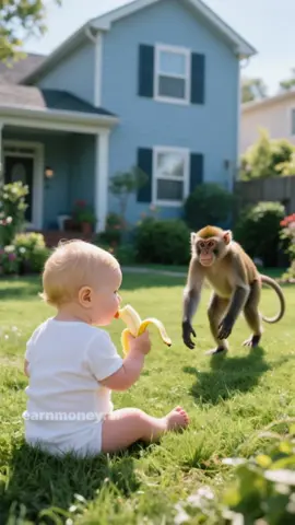 👶🙈 Don’t bother my baby, you naughty monkey! 😡 #ProtectTheBaby #StaySafe #WildlifeDrama #babyrescue 