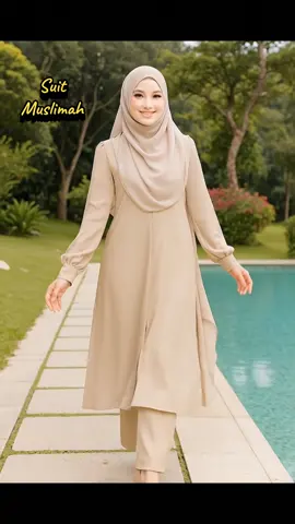 Suit Muslimah Set Jubah & Seluar dari Material Premium Cey Sejuk Lembut Selesa Ironless#suit #suitmuslimah #umrah #jubahmuslimah #fyp 