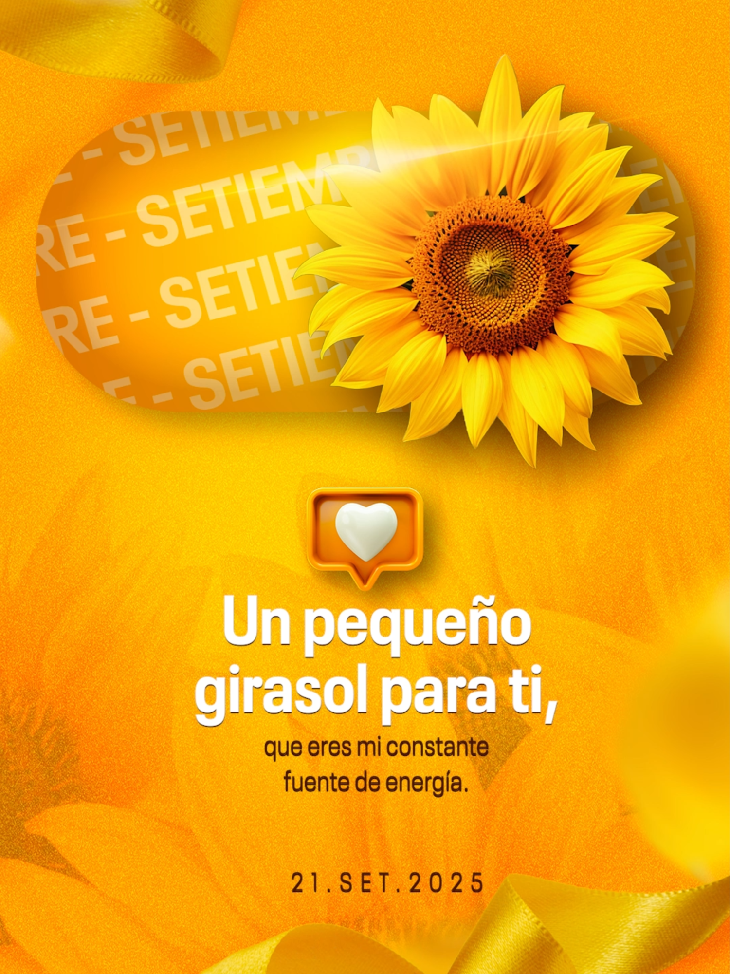 ¿Ya sabes a quién regalarle un pedacito de sol este 21 de septiembre? 🌻 ¡Celebra la primavera con flores amarillas! ✨ Menciona a esa persona especial y dile por qué. 👇