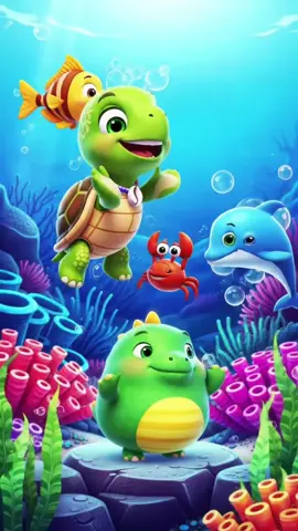 Lagu lucu untuk bayi - Pok Ame Ame Belalang Kupu-Kupu. Ayo menari bersama Dino dan Kucing Lucu di bawah laut penuh ikan 😍❤️🥰 #pokameame #LaguAnak #LaguCeria #AnakBahagia #LaguTK 