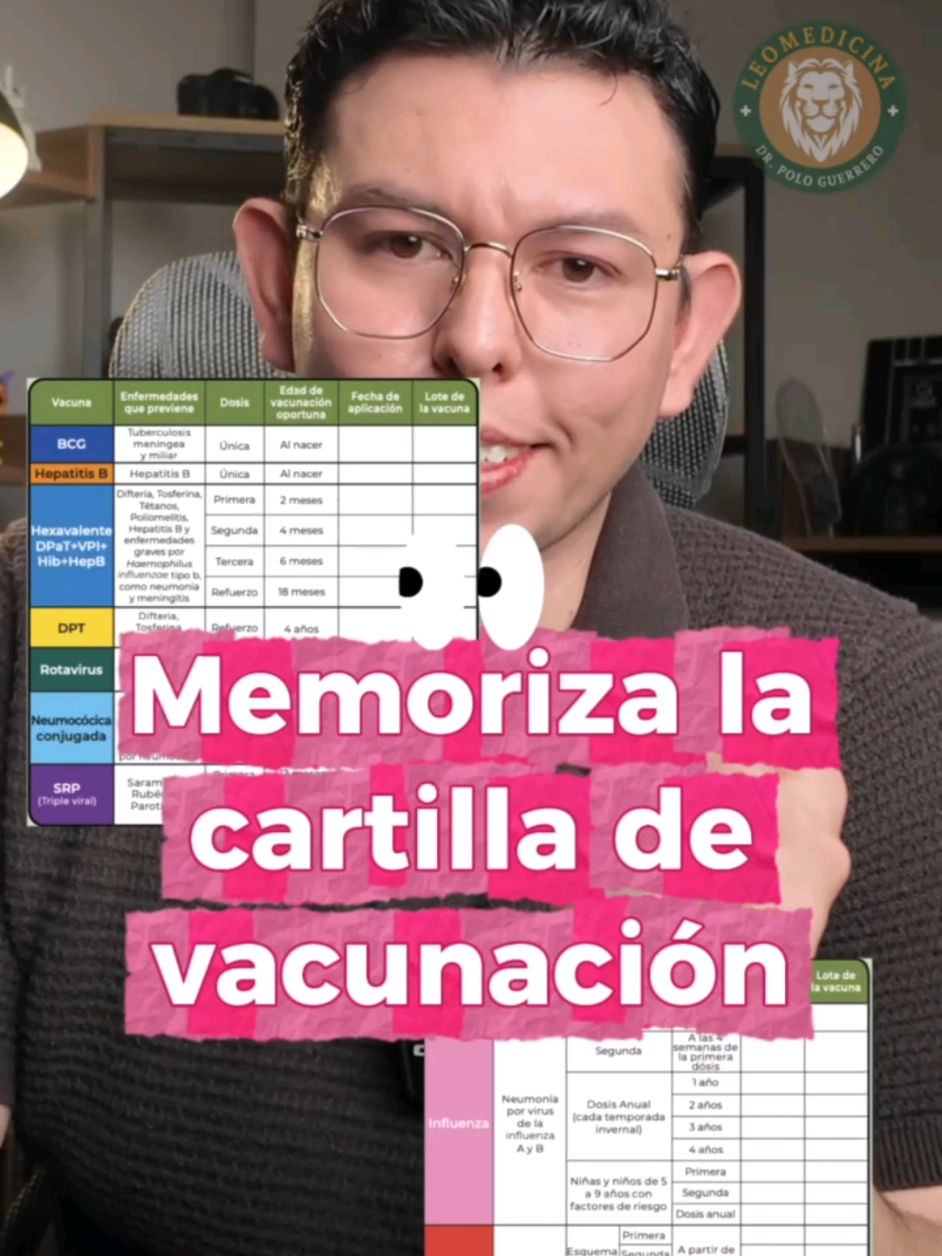 Es mi truco más personal para aprenderme la cartilla de vacunación, recuerda si ya despertaste. 👶💉🥼 #medicina #educación #medstudent #doctor 