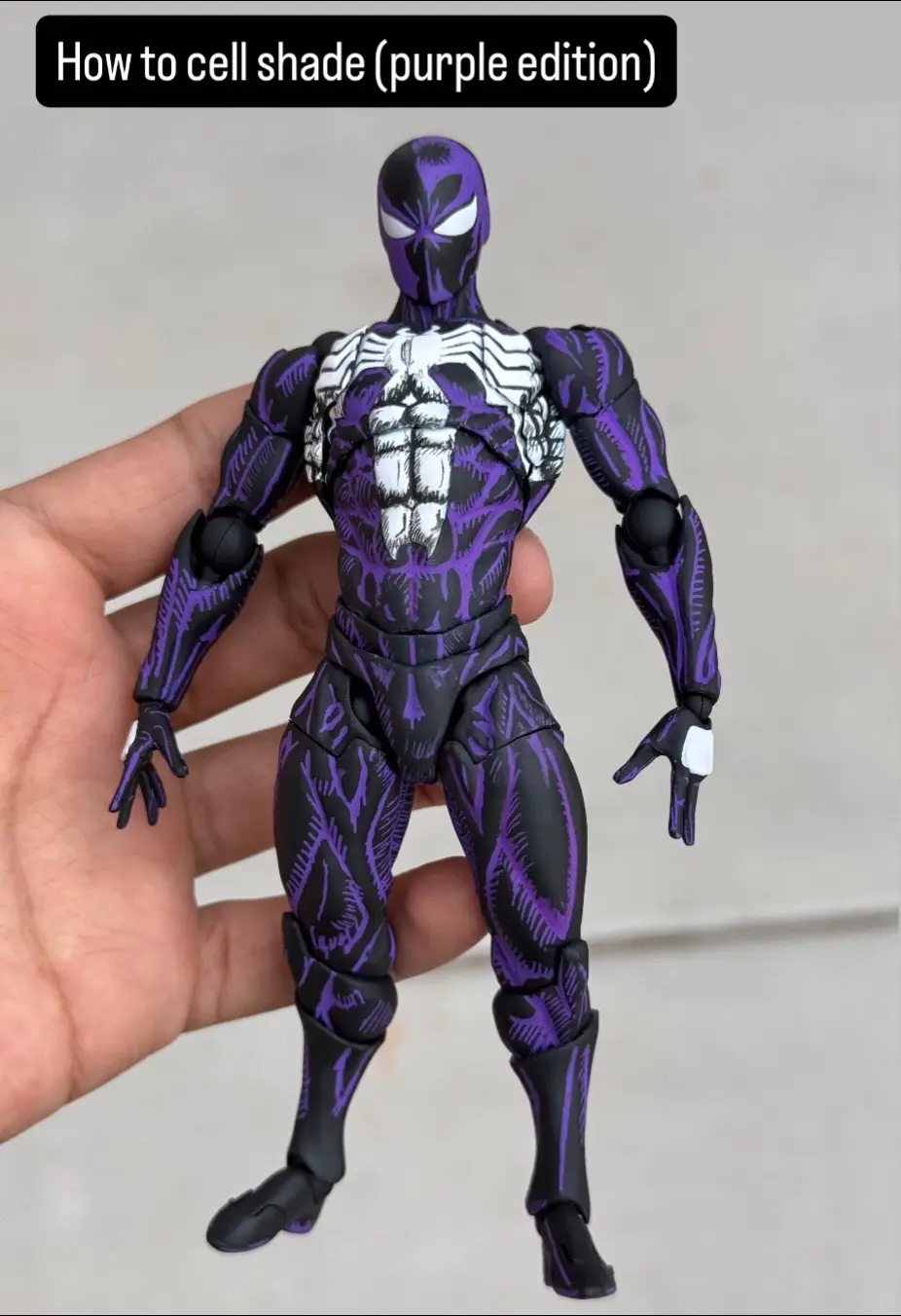 Tutorial for cell shading mess toys symbiote spiderman  #actionfigures  #fyp  #messtoys  #symbiotespiderman  #spiderman  #revoltech #customactionfigures  #cellshading 