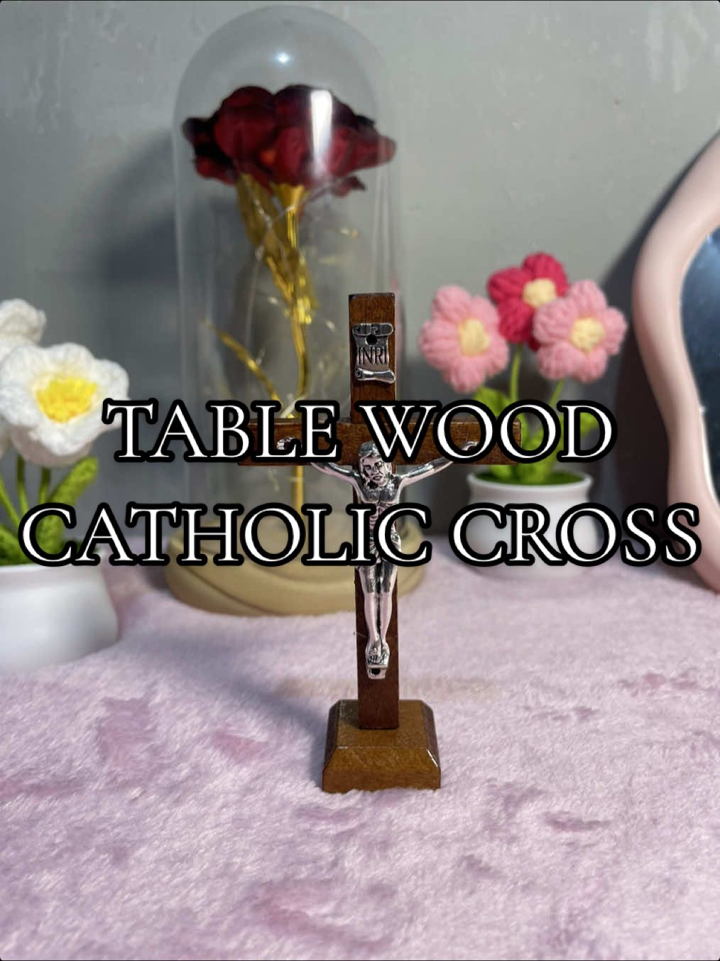 table woods catholic cross with stand religious christian standing crucifix #catholiccross #woodcross #catholic 