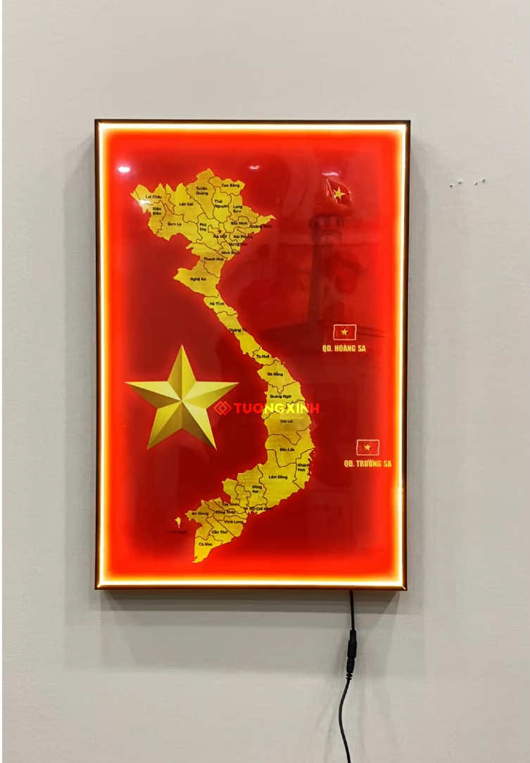 Rực rỡ sắc vàng cờ đỏ yêu nước 🇻🇳 Tranh LÈD Bản Đồ Việt Nam 34 tỉnh thành mới nhất 2025 🇻🇳✨ #tranhvietnam #tranhbando #bandovietnam34tinhthanh #tranhled #