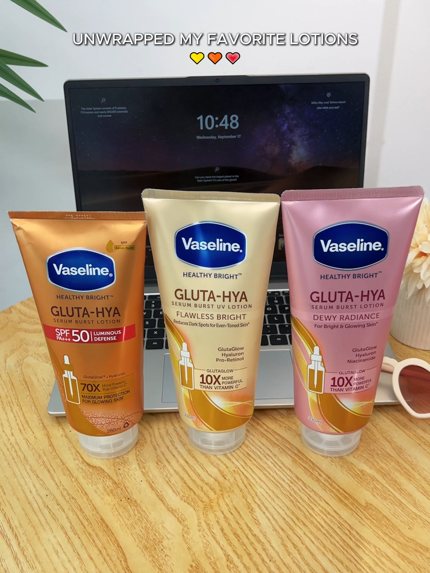 Unwrap glowing skin with Vaseline Gluta-Hya lotions, buy 1 take 1! #UnileverBeautyPH #VaselinePh  #GlowingSkin #ShopNow