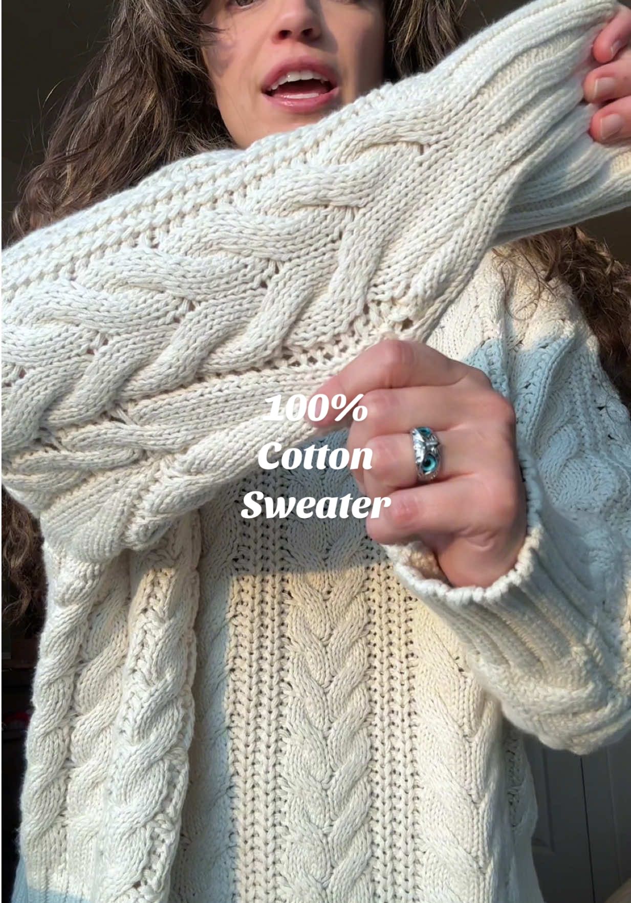 In love with all the cotton sweater finds for this fall 🍂 #sweater #cableknitsweater #cotton 