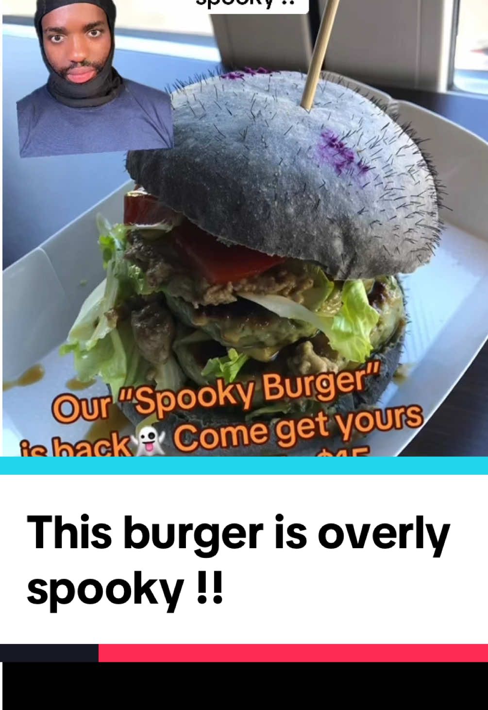 This burger is overly spooky !! #marco #foodtiktok #foodcontent #foodvideo #foodreview 