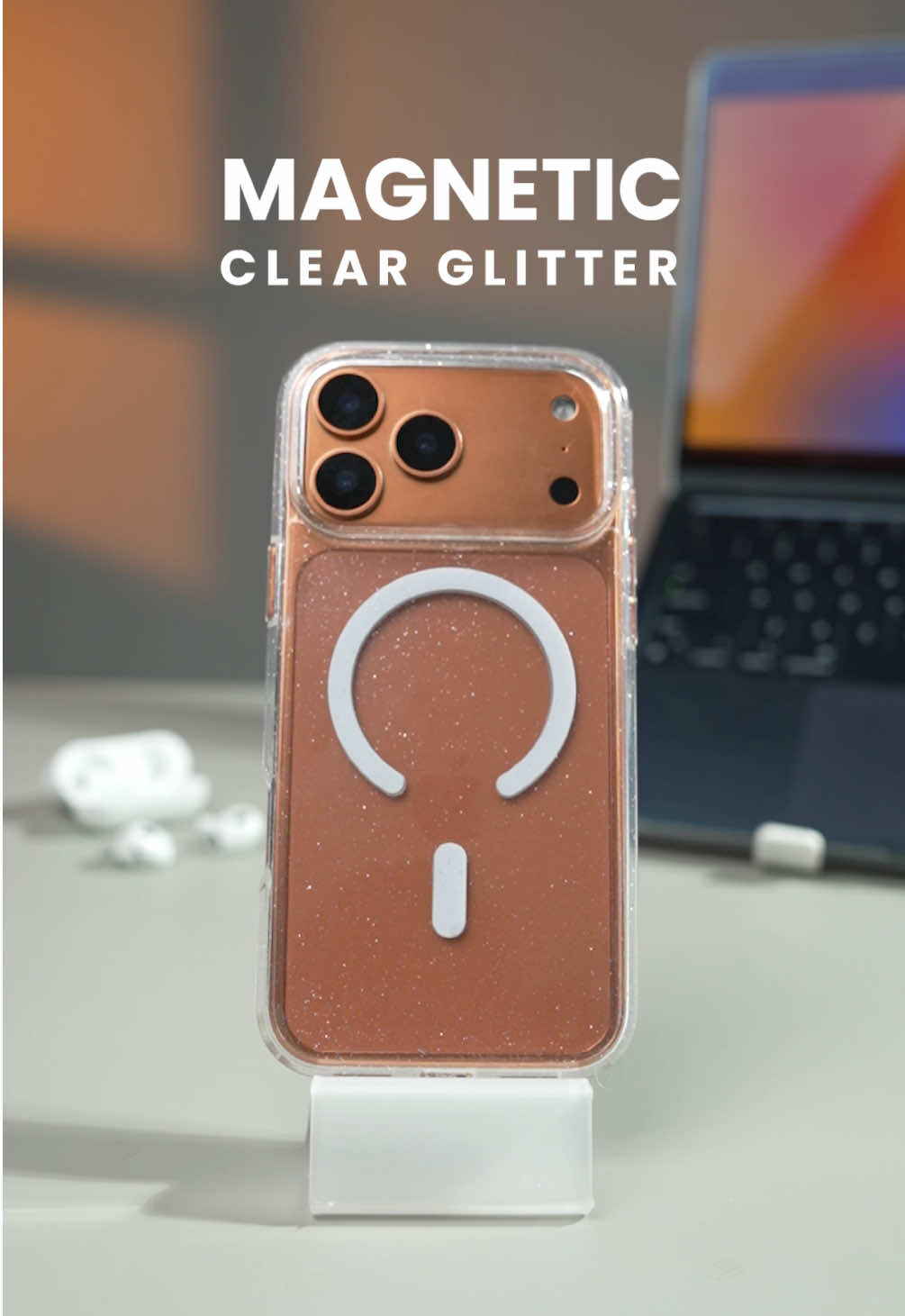 Our classic magsafe clear glitter edition 🔥. #iphone17 #iphone17pro #iphone17promax #blackcobracase 
