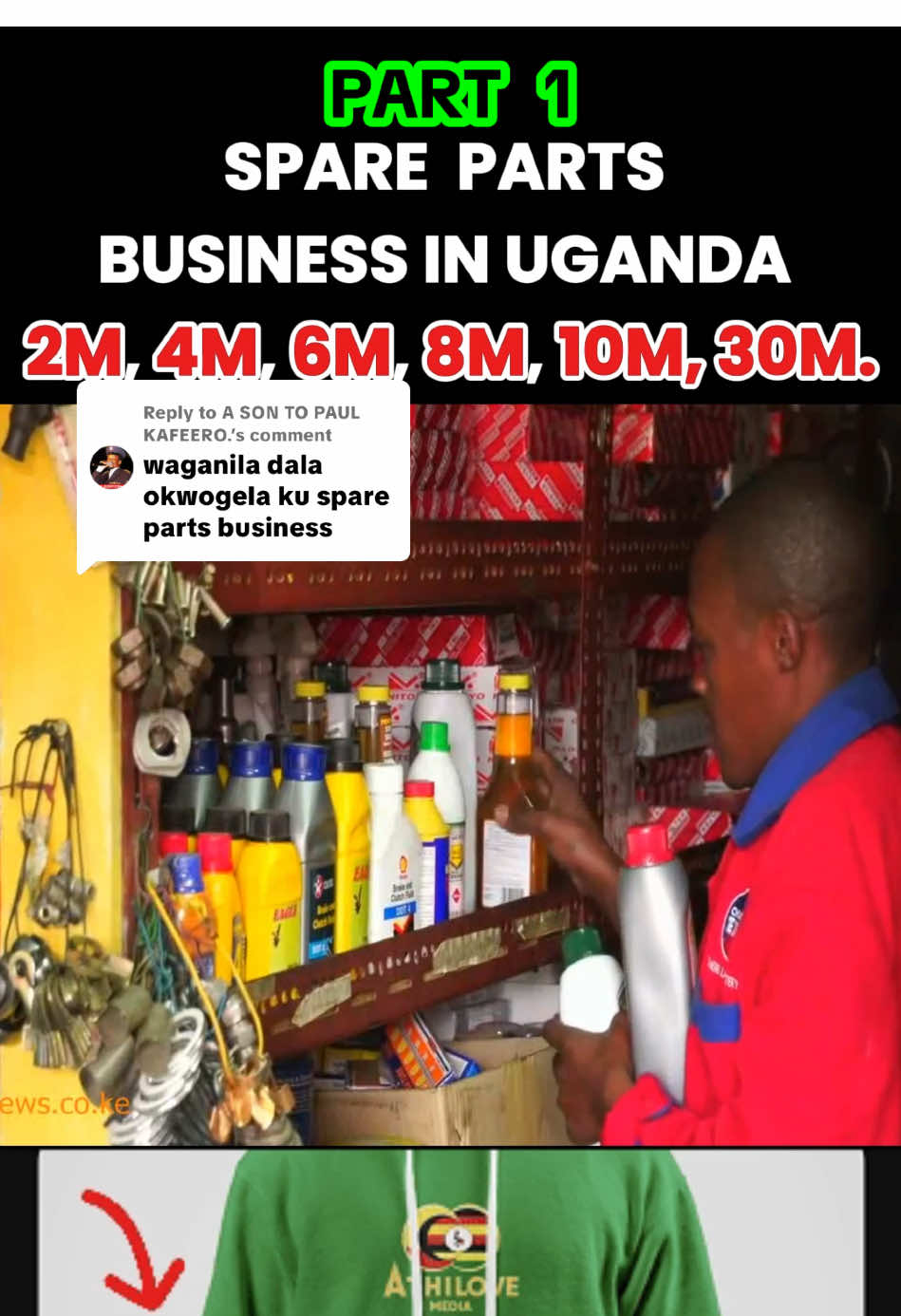Replying to @A SON TO PAUL KAFEERO.  Thinking about a spare parts business? 🛠️ Here’s the simple breakdown: ✅ What to sell: Parts for cars, boda bodas, generators. ✅ Your customers: Drivers, mechanics, boda riders. ✅ Key to profit: Buy wholesale, sell retail. Why it works: 🔧 High demand 🔧 Repeat customers 🔧 Good profit margins Find a reliable supplier, learn your products, and provide great service! #SparePartsBusiness #BusinessIdeasUG #UgandaBusiness #MechanicLife #BodaBoda       