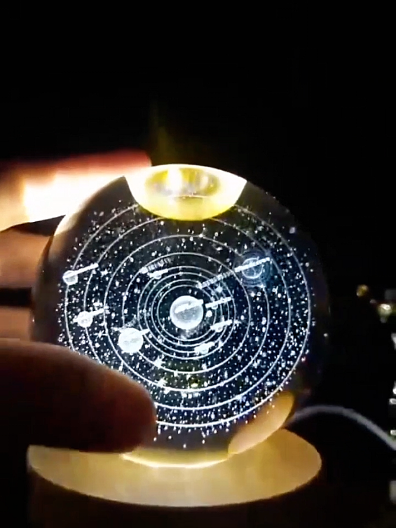 Luminária Led 3D Bola De Cristal Espaço Sideral Abajur Decorativo #luminaria #luxo #decoracao #casa 