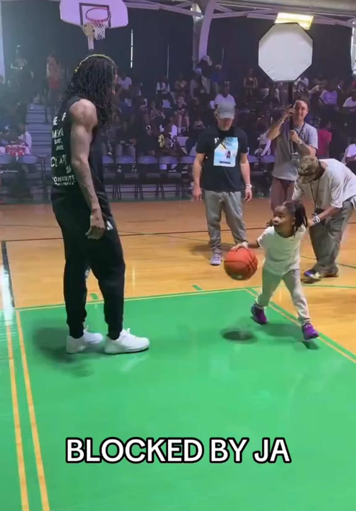 Ja Morant blocks his daughter 🤣 (@Nike) #NBA #basketball #sports #fyp #jamorant 
