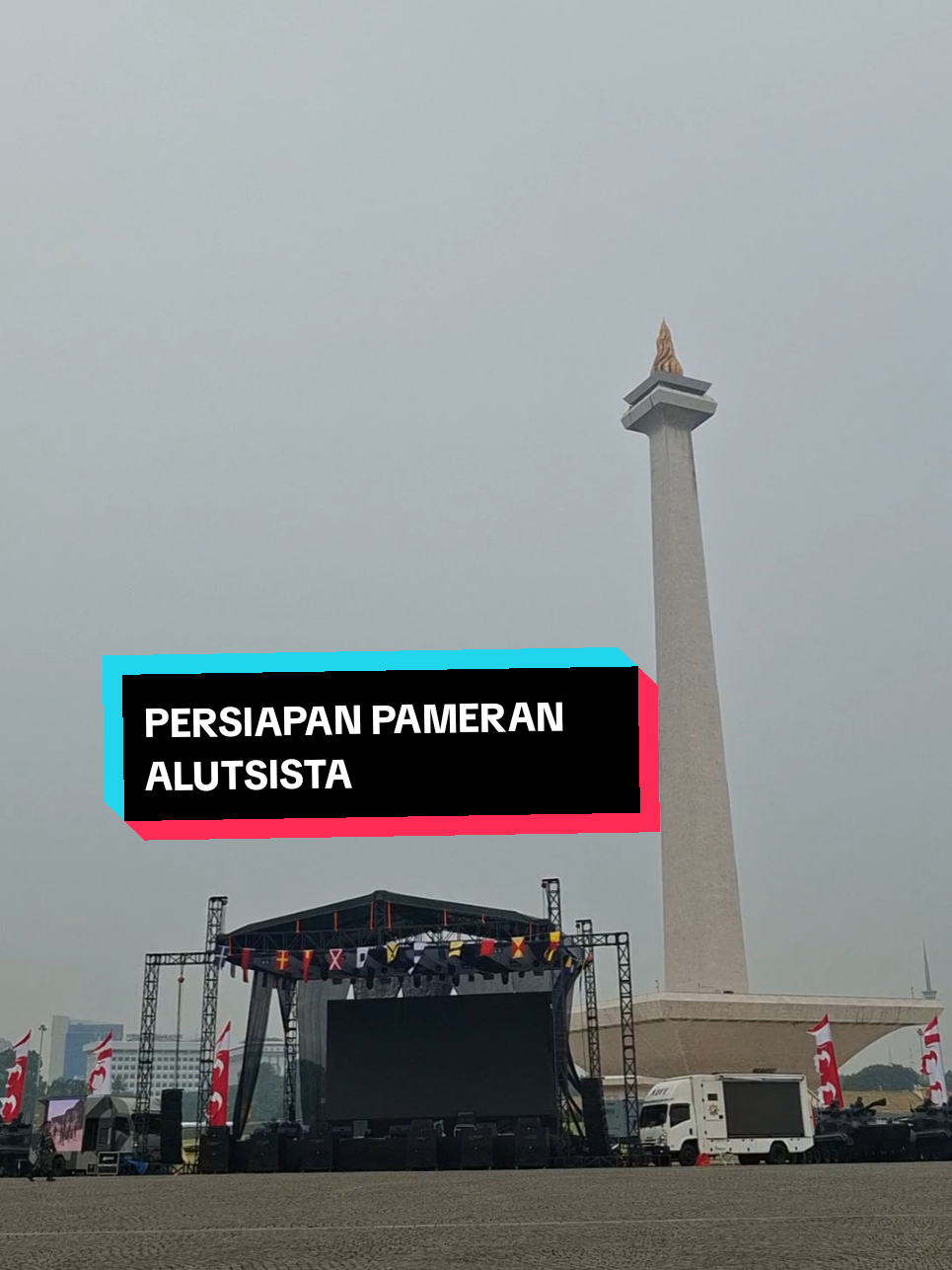 SITUASI MENJELANG PANERAN ALUTSISTA DALAM RANGKAIANNACARA HUT TNI #monas #monasjakarta #huttni #konsermonas 