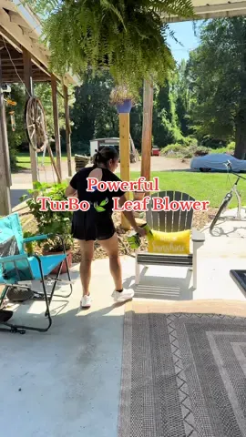Cleaning outside Anyone can do it! Half a dozen uses Great POWERFUL LEAF BLOWER ! #turboleafblower #patiocleaning #outdoorcleaning #momlife #leafblower 