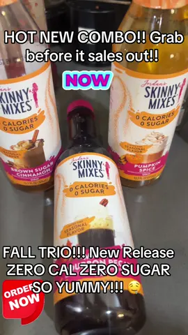 HURRY!! This three bottle pack is all the yummy fall flavors we love like #PUMPKINSPICE zero calorie zero sugar… but not lacking flavor! @Skinny Mixes #keto #lowcarb #tealattes 