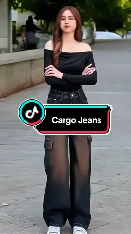 Cargo Jeans Baggy #jeanswanita #cargowanita 