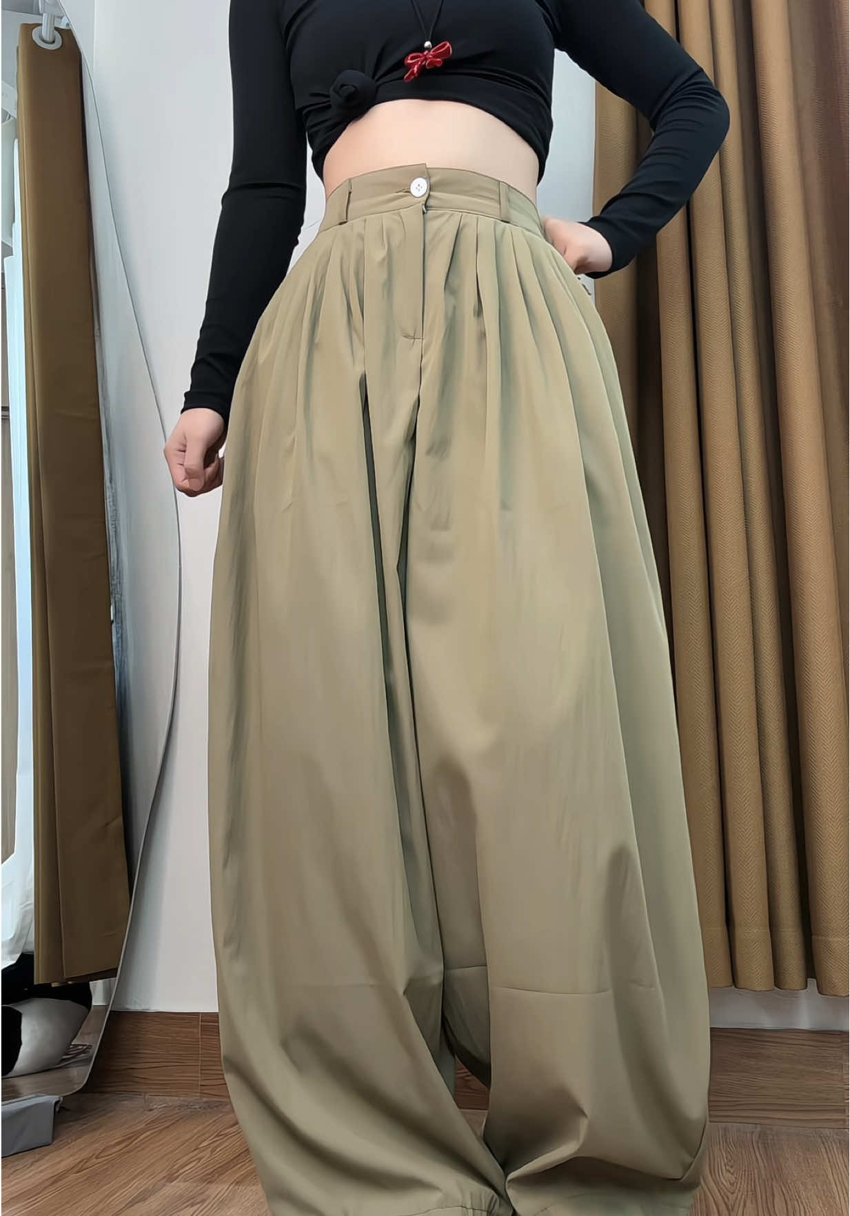 Uần xuông xếp ly ống rộng tôn dáng ( vải gió mềm ) #quanao 