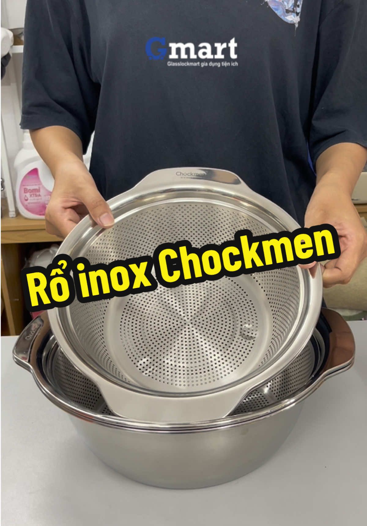 Rổ inox Chockmen, trộn bột, rửa rau, rửa cá… #xuhuong #giadungthongminh #giadungtienich #ro 