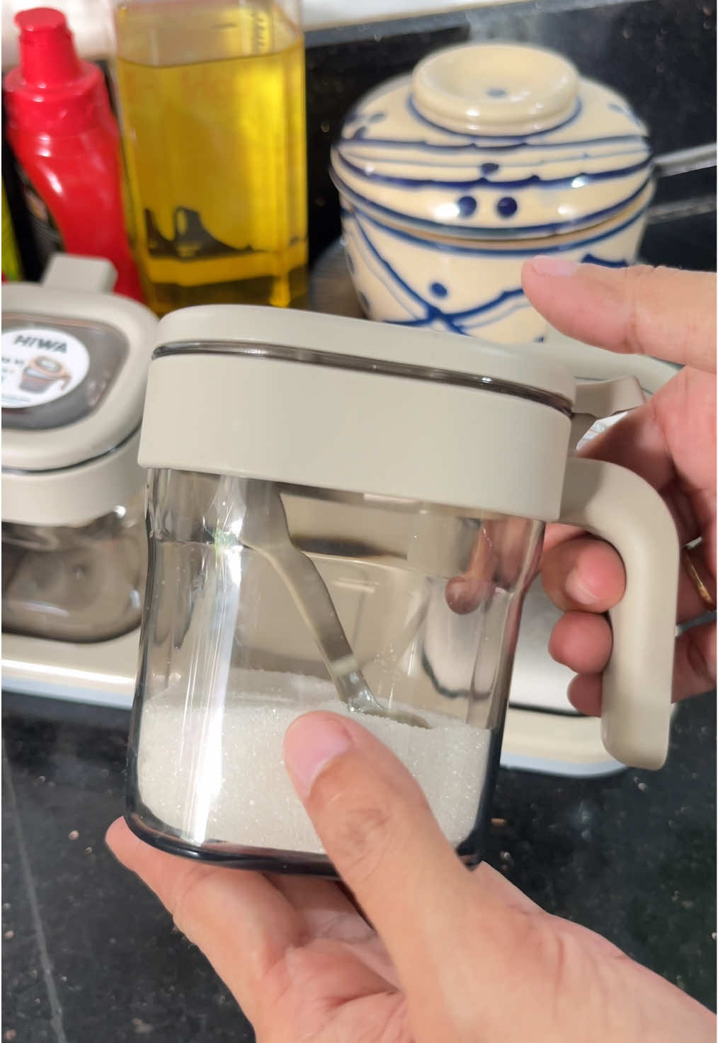 Hủ gia vị nắp bật tiện lợi #hugiavi #khaygiavi 