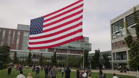 Stay strong UVU 🇺🇸 #uvu #utah #charliekirk #godblessamerica #utahvalleyuniversity 