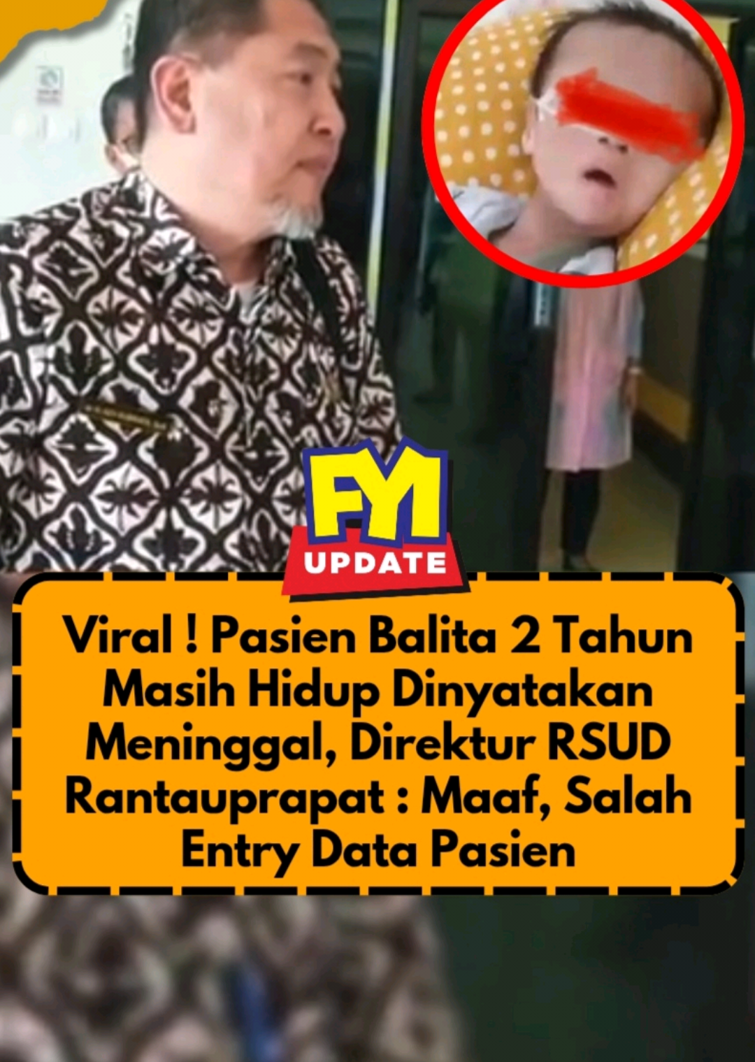 Anak Dibawah Umur Masih Hidup Dikatakan Meningg*l, Direktur RSUD Rantauprapat, dr. Adi S : 