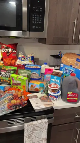 Aldi’s Haul 53 items for $154… not too bad #aldishopping #aldisfinds #aldisproteinsnacks #fitmealideas 