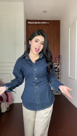 outfit ngantor hari ini pake kemeja denimm🫶🏻✨