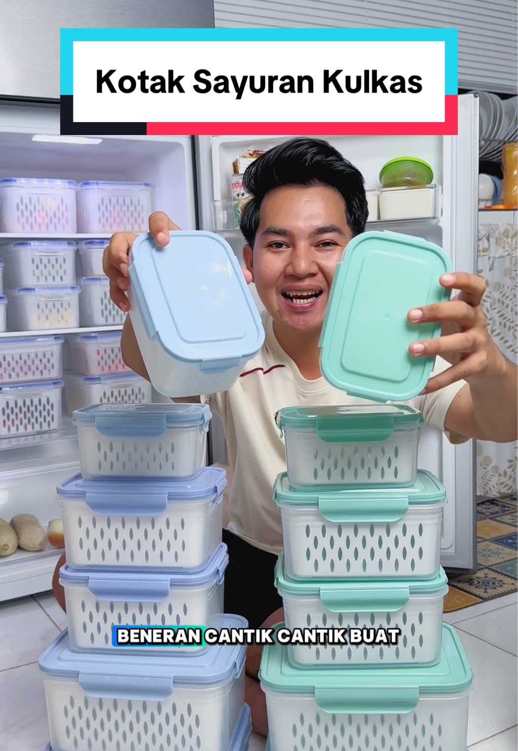 Membalas @vivi Kotak sayuran kulkas biar makin rapi bersih kulkasnya bunda bunda 😍🤩☺️ #kotaksayur #kotaksayuran #wadahsayur #wadahsayurdikulkas #wibgajian 
