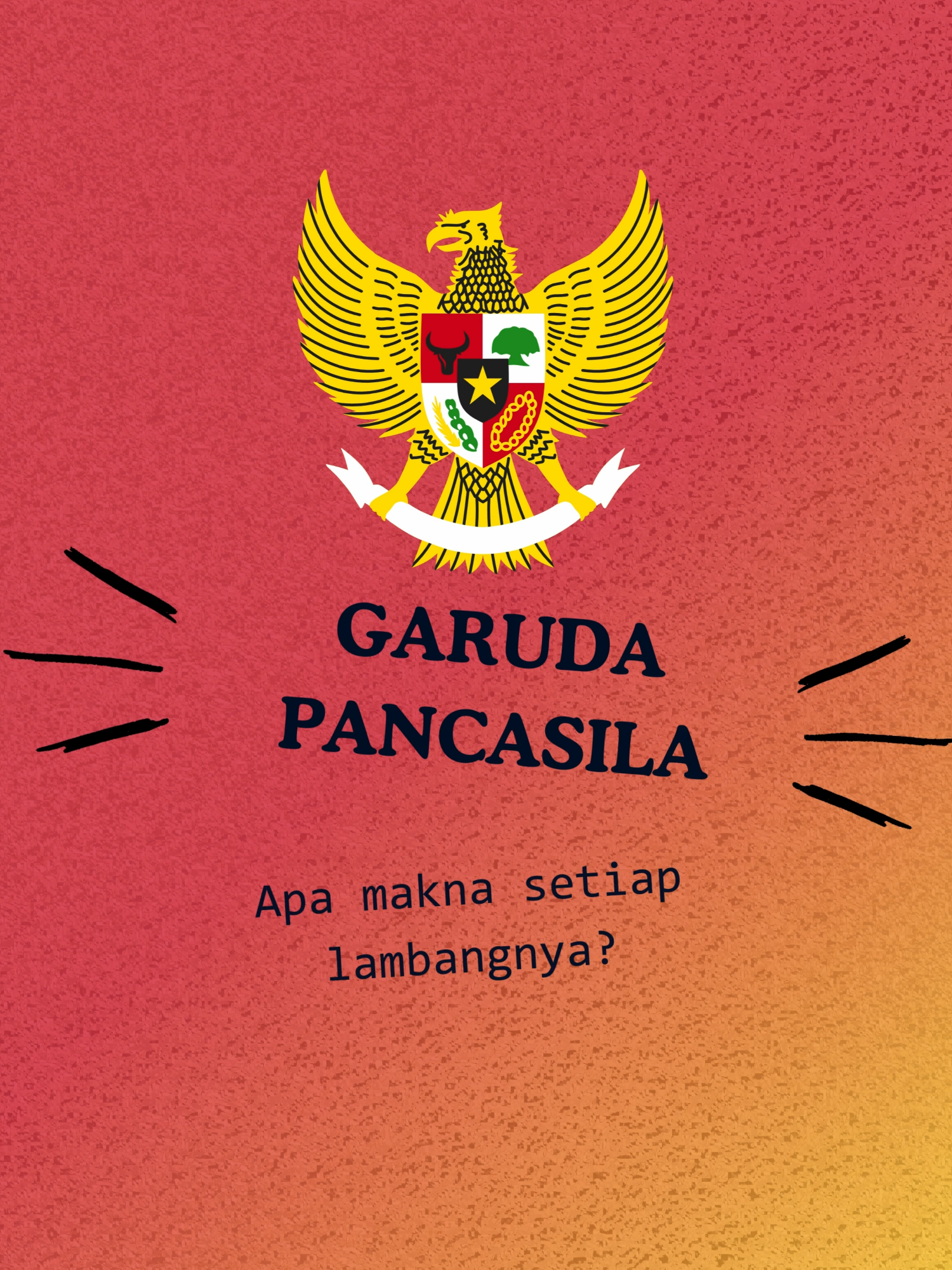 Kalian tahu enggak, apa sih makna di balik lambang Garuda Pancasila? 🤔 Ini dia ringkasan dari makna setiap lambang Pancasila yang wajib kamu tau: Bintang-Rantai-Pohon-Banteng-Padi/Kapas. Wajib tahu nih, sebagai warga negara! #Pancasila #EdukasiTikTok #RekanPanacasila #SalamPancasila #BPIPRI #Indonesia