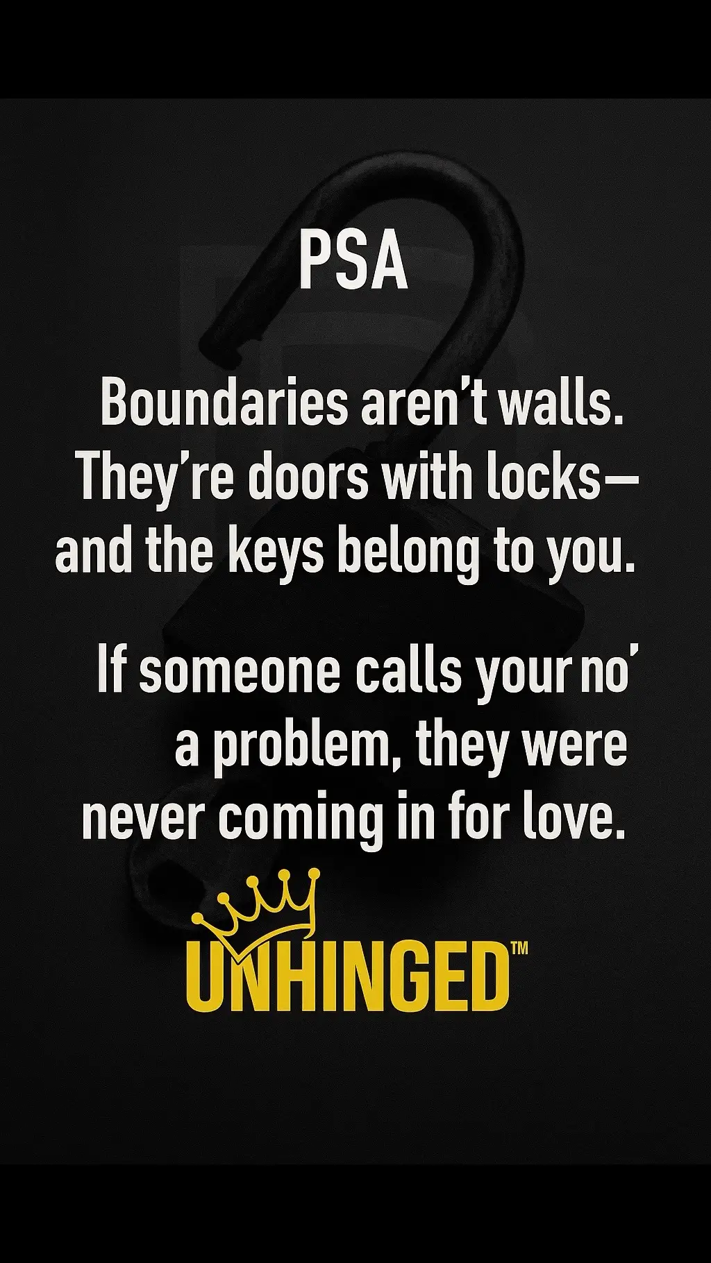 PSA: A broken lock is still your door. Boundaries aren’t walls—they’re choices. If someone treats your “no” as a challenge, they were never meant to be inside.#fyp #dv #divorce #narcissist #trauma 