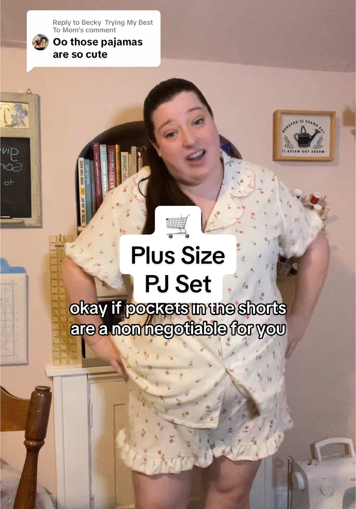 Replying to @Becky  Trying My Best To Mom update on the super cute (but pocket-less and thin) pajama set #pajamas #plussizefashion 