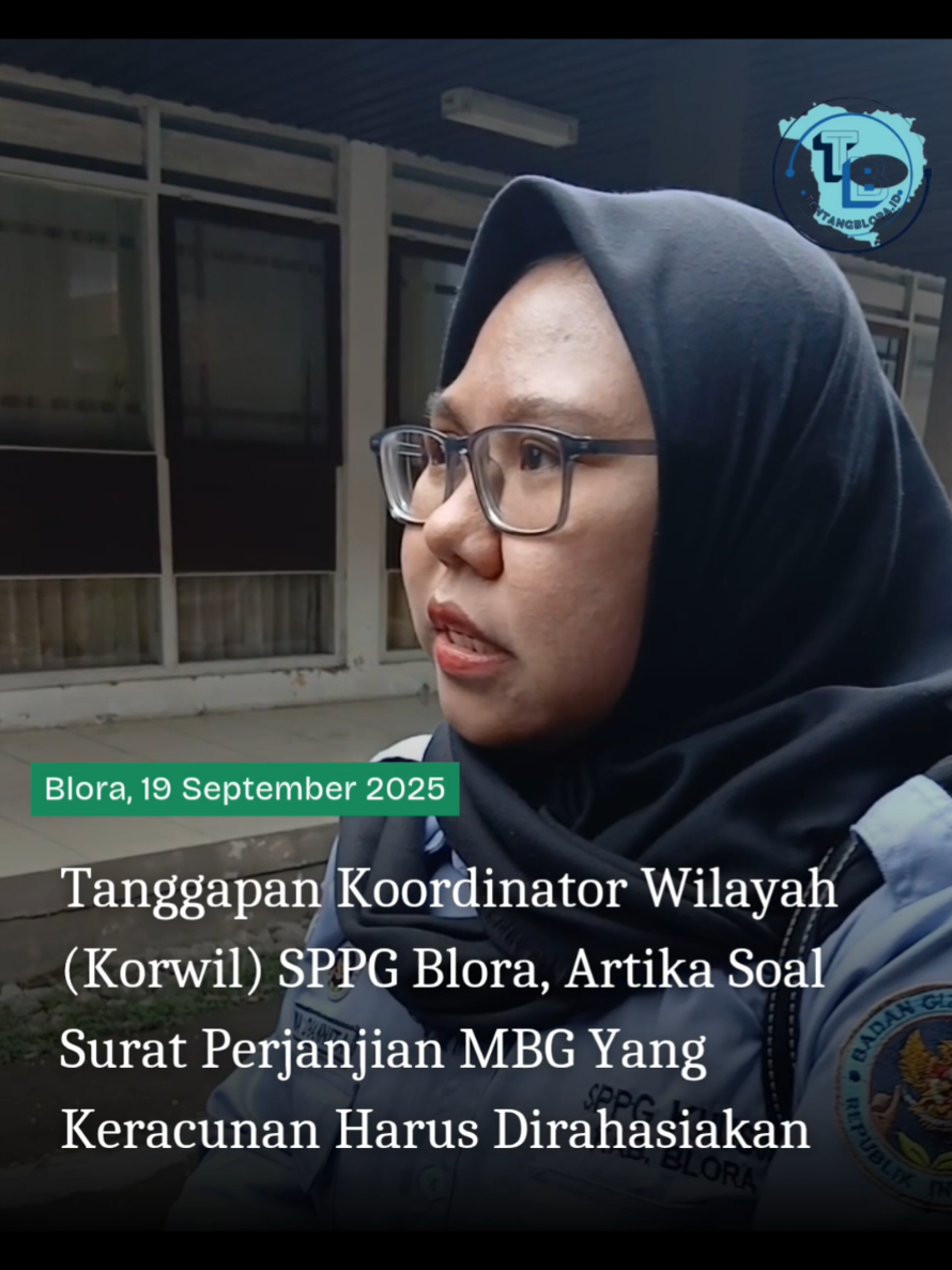 Tanggapan Koordinator Wilayah (Korwil) SPPG Blora, Artika Soal Surat Perjanjian MBG Yang Keracunan Harus Dirahasiakan. Pihaknya kekeh tak akan menarik meski disarankan DPRD KABUPATEN BLORA untuk menarik surat perjanjian yang merugikan siswa, orang tua dan sekolah.  #infoblora #tentangblora #mbg #blora #bloraupdate
