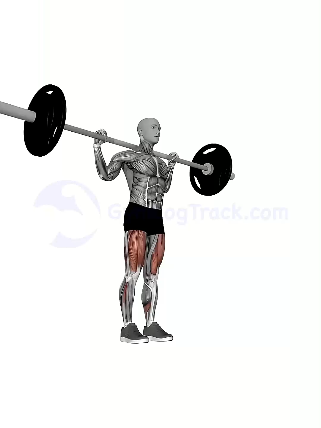 Barbell Lunges How to perform   Exercise Description 1. Stand tall with your back straight, feet shoulder-width apart, and hold a barbell over your shoulders behind your neck. 2. Take a step forward and lower your rear knee to the floor while bending your front knee. 3. As your front thigh comes parallel to the floor, return to the initial position and repeat.  Exercise Tips 1. Keep your back straight and avoid slouching. 2. Don’t lean forward while lowering yourself. 3. Maintain a smooth breathing pattern. #gymworkout