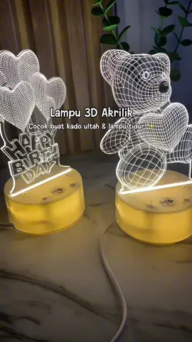 ✨ Lampu 3D Akrilik lucu banget! Cocok buat kado ultah 🎁 atau lampu tidur biar kamar makin estetik 🌙 #lamputidur #lamputiduraesthetic #kadopacar #kadoulangtahun #kadounik 